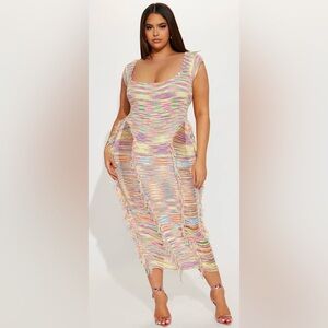 Fashion Nova Multicolor Fringe Knit Dress 💕